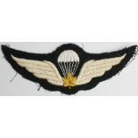 Cloth Badge: Canadian Parachute & Wings - 1st Canadian Parachute Battalion WW2 British made