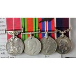 BEM + MID group - British Empire Medal (Mily) named Act. Flt. Lt. W N Gibson RAF. Defence Medal, War