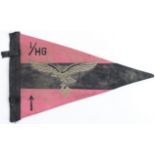 German Luftwaffe 1/HG car pennant for the Herman Goring Division. Heavily soiled but otherwise in