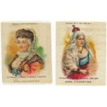 American Tobacco Company, Famous Queens, complete set in pages + 2 variations/errors, mixed