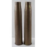 Shell cases pair of WW2 dated 6 pd brass cases.