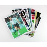 England Football players selection of Signed postcard sized pictures, coloured and b & w, c1970's/