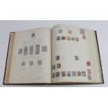 Imperial Postage Stamp Album Vol 1 British Empire (1897 edition) with mostly used stamps. Despite