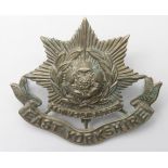 Badge a 1st Volunteer Bn East Yorkshire Regt white metal cap badge