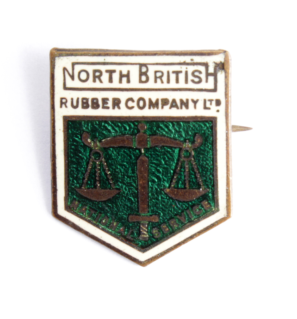 Home Front badge - North British Rubber Company National Service enamelled pin badge, No 3440