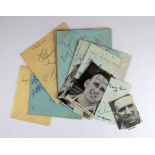 Football Autographs circa 1950/51 on small album pages, cut outs etc. Inc Southend (12) Crystal