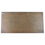 WW2 large brass memorial plaque relating to the death of Captain Richard Boyd Thompson the Royal