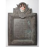 Bronze Memorial Plaque from a bank: The NP & BEU commemorating the 415 Staff killed & the 2681 who