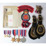 WW2 Group of medals. War Medal, 1939/45 Star & F&G Star + matching miniatures (all mounted for wear)