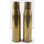 Shell cases pair of WW2 dated 37 mm brass cases.