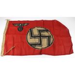 German WW2 Party flag, good makers label still attached, 55x90 marked, approx 3 feet x 2 feet, minor