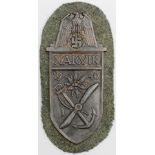 German Nazi Narvik 1940 shield with cloth/paper backing