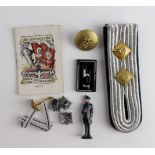 German Nazi mixed items inc SS/Political Day items, pips/button/braid, SS Epaulette, etc. (10)