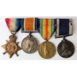 1915 Star Trio (R.M.B. 1270 MUS. M A Kirk) with GV Naval LSGC Medal (R.M.B.2993 M A Kirk MUS. HMS