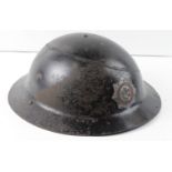 WW2 Worcestershire Fire Service tin helmet.