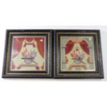 Chestnut Troop Royal Horse Artillery 2x Victorian needlework's in contemporary glazed frames done no
