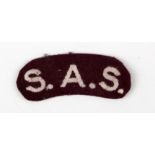 Cloth Badge: 1st Belgian S.A.S. Squadron WW2 embroidered felt shoulder title badge in excellent