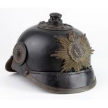 Saxony Police Pickelhaube M1895 , leather stamped '12.P.i'. In relic state. Sold a/f
