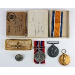 BWM & Victory Medal to L-19114 Gnr T Holmes RA, and WW2 War Medal served REME, plus Loyal Service
