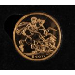Sovereign 2017 BU in a modern non Royal Mint box