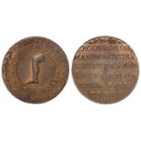 Token, 18thC : Hatfield, 'Golden Legg' Boot & Shoe Manufactory, Snow-Hill London Halfpenny, D&H