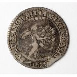 Charles I Marriage to Henrietta Maria 1625 unmarked silver medal - worn. Weighs 2.2gms. Measures