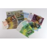 Australia (20), a small collection, 10 Dollars 1988 Commemorative notes (3) one with folder all UNC,