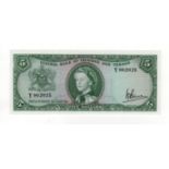 Trinidad & Tobago 5 Dollars dated 1964, serial Y962025, signed V.E. Bruce, (TBB B202c, Pick27c),