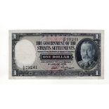 Straits Settlements 1 Dollar dated 1st January 1935, portrait King George V at right, serial L/51