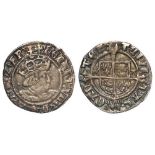 Henry VIII silver halfgroat of Canterbury of Archbishop Warham, mm. Cross Patonce / T, Spink 2343, W