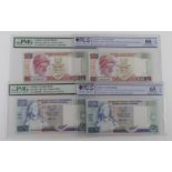 Cyprus (4), a small selection of third party graded notes, 20 Pounds (2) dated 1st April 2004 (TBB