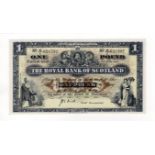 Scotland, Royal Bank of Scotland 1 Pound dated 2nd June 1952, signed J.D.C. Dick, serial W/1 621502,