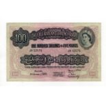 East African Currency Board 100 Shillings or 5 Pounds dated 1st January 1955, portrait Queen