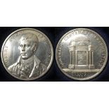 Robert Burns unmarked silver medal, Dumfries Centenary Celebration July 21st. 1896 - reads round rim