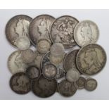 GB Silver (25) Victorian, Crowns to Threehalfpences, mixed grade.
