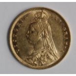 Half Sovereign 1892 no initials, low shield, S.3869D, GVF