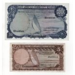 East African Currency Board (2), 20 Shillings issued 1964, serial K1 449344, (TBB B233a, Pick47a)