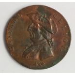 Token, 18thC : Birmingham, General Elliot Halfpenny 1792, D&H Warwickshire No. 70, VF-GVF, some