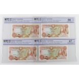 Cyprus 50 Cents (4), two dated 1983 and two dated 1984, (Pick49a), all notes PCGS graded 64, 66,