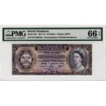 British Honduras 2 Dollars dated 1st January 1973, last date of issue, serial H/2 029163, (TBB