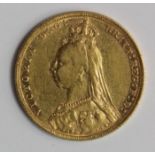 Sovereign 1890M, Melbourne Mint, Australia, S.3867B, GF