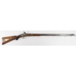 Shotgun: A 19th Century percussion shotgun from India. Percussion Enfield type lock. Half stock (
