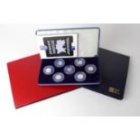 Jersey. The Twelve Parishes Silver Proof One Pound coin set in the red folder, Sterling silver seven