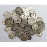 USA (76) 20thC silver coins, mixed grade.