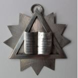 Masonic unmarked silver Chaplain collar jewel/medal - prob. Victorian. Back marked Lodge of