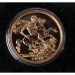 Sovereign 2013 BU in a modern non Royal Mint box