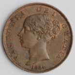 Halfpenny 1854 EF trace lustre.