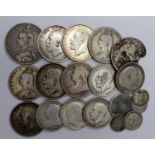 GB Silver (19) 19th-20thC assortment, mixed grade (a few damaged)