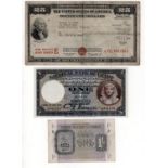 Egypt, British Military and USA lot of 3 notes all dated 1943, Egypt 1 Pound signed Nixon, serial