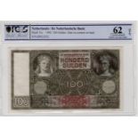 Netherlands 100 Gulden dated 6th October 1942, serial HP022932, (Pick51c), PCGS graded 62OPQ